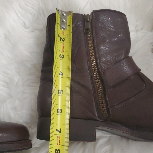 Frye Dark Brown Leather Moto Boots - Picture 8 of 12